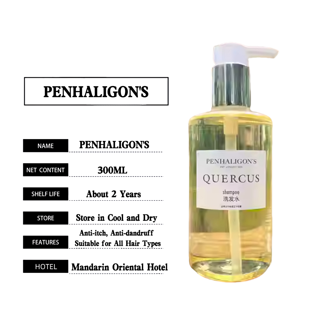 one bottle of PENHALIGON'S shampoo and the features description.